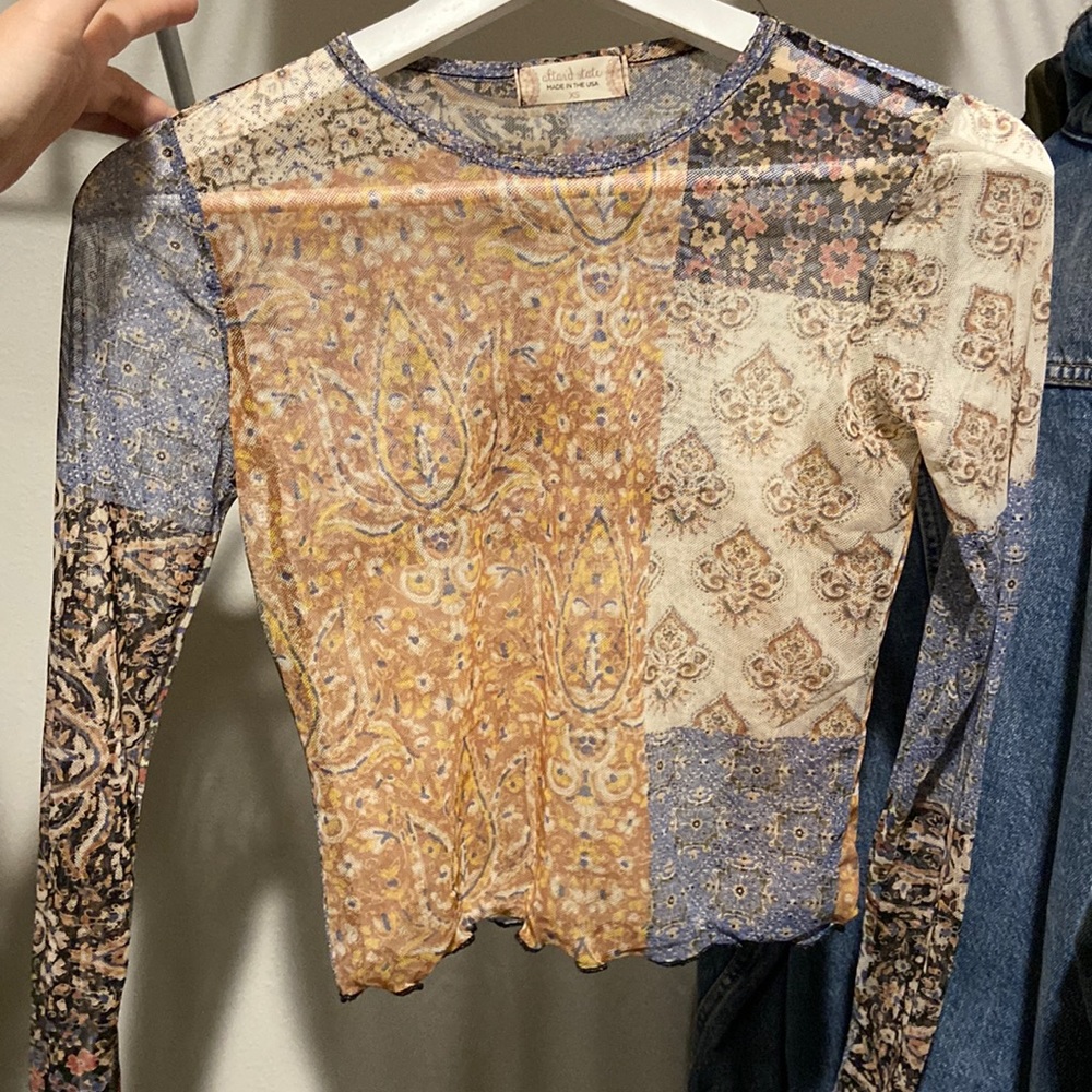 Altar'd State Transparent Long Sleeve Top Design